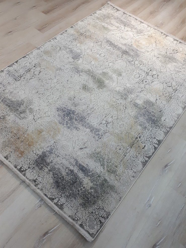 Yamalı Home Essence 6366 Gri Mavi 160x230 cm Saçaklı Salon Halısı