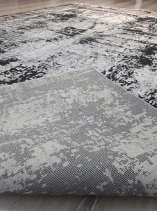 Tuğra Halı Rustic 1076 Siyah Gri 160x230 cm Saçaklı Salon Halısı