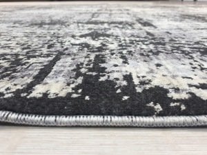Tuğra Halı Rustic 1076 Siyah Gri 160x230 cm Saçaklı Salon Halısı