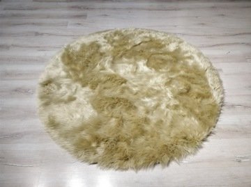 YamalıHome Peluş Halı APost Camel 150x150 cm Yuvarlak Peluş Post Halı