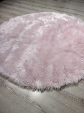 YamalıHome Peluş Halı APost Pembe 150x150 cm Yuvarlak Peluş Post Halı