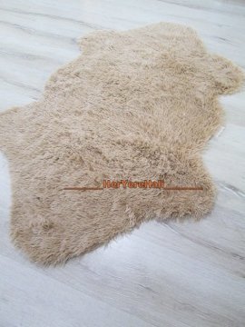 Yamalı Home Tavşan Tüyü Kaymaz Tabanlı Post Şekilli Halı Siyah - 70x200 cm