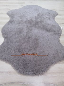 Yamalı Home Tavşan Tüyü Kaymaz Tabanlı Post Şekilli Halı Siyah - 70x200 cm
