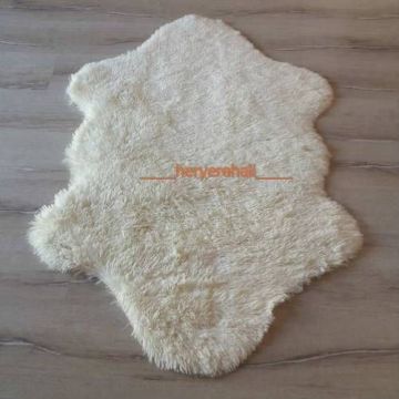 Yamalı Home Tavşan Tüyü Kaymaz Tabanlı Post Şekilli Halı Siyah - 70x200 cm