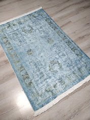 Yamalı Home 162 Mavi-Kuka 110x160 cm Saçaklı Kilim