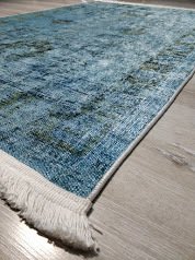 Yamalı Home 162 Mavi-Kuka 110x160 cm Saçaklı Kilim