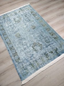 Yamalı Home 162 Mavi-Kuka 110x160 cm Saçaklı Kilim