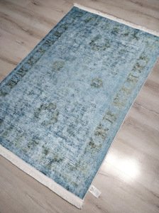 Yamalı Home 162 Mavi-Kuka 110x160 cm Saçaklı Kilim