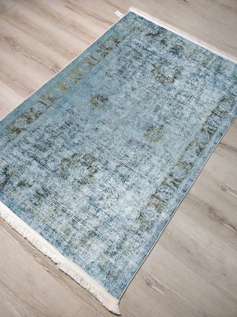 Yamalı Home 162 Mavi-Kuka 110x160 cm Saçaklı Kilim