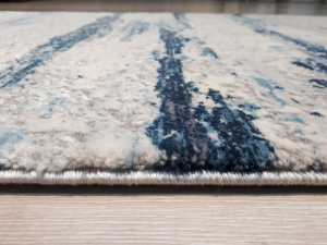 TürkmenHalı Trend 15463A Krem Mavi Modern Desenli Halı 80x150 cm