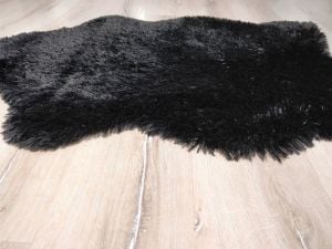 Doğuş Tavşan Tüyü Siyah 80x140 cm Post Şekilli Halı