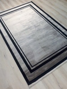 Eko Halı Baroque BR02 Gri Siyah Salon Halısı 160x230 cm