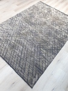 Eko Halı Tribal TRB02 Antrasit Bej Akrilik İnce Kilim Halı 160x230 cm