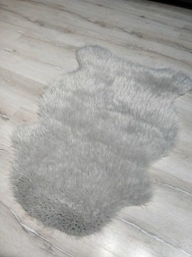 YamalıHome Peluş Halı APost Gri  75x100cm Post Halı