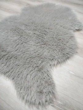 YamalıHome Peluş Halı APost Gri  75x100cm Post Halı