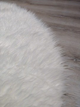 Yamalı Home Peluş Halı APost Beyaz Yuvarlak Halı 150x150 cm