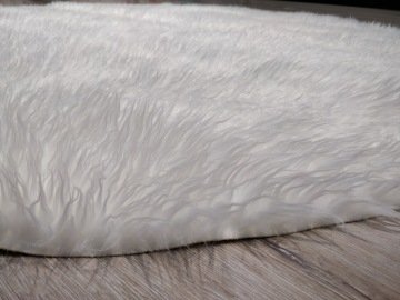Yamalı Home Peluş Halı APost Beyaz Yuvarlak Halı 150x150 cm