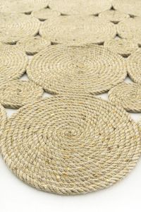 PATNA PTN 01 NATURAL Jüt Hasır Görünümlü Hav Toz Vermez Örgü Halı 120x180 cm