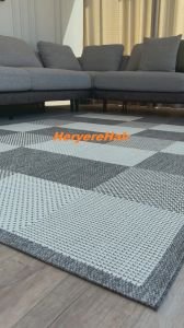 MONO MNO 01 GREY Hav Toz Vermez Kaymaz Tabanlı Şık Kilim