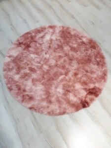 Doğuş Batik Tavşan Tüyü Pembe 140x140cm Yuvarlak Halı