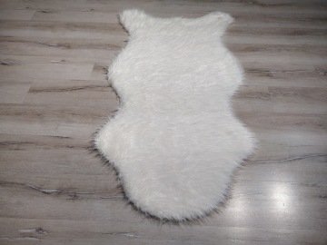 YamalıHome Peluş Halı APost Beyaz 75x150cm Post Halı