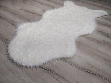 YamalıHome Peluş Halı APost Beyaz 75x150cm Post Halı