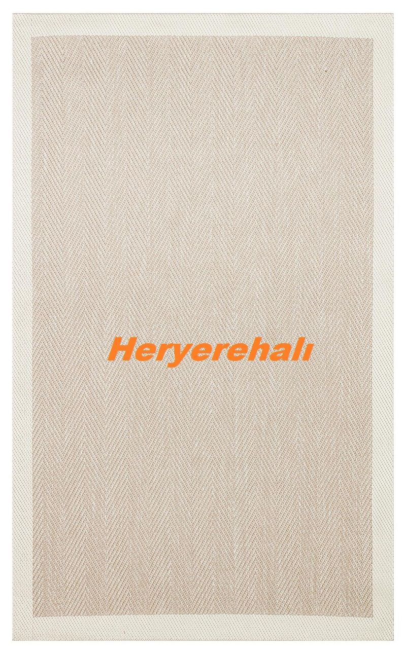 MONO MNO 02 BEIGE Hav Toz Vermez Kaymaz Tabanlı Şık Kilim