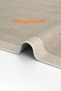 MONO MNO 02 BEIGE Hav Toz Vermez Kaymaz Tabanlı Şık Kilim