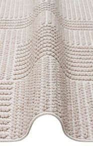 MOTTO MOT 12 BEIGE WHITE Yumuşak Tuşeli Örgü Dokuma Modern Makine Halısı