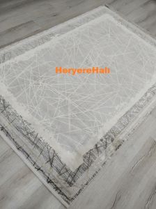 Yamalı Home ARTEL AR01 KREM BEJ-160X230 cm İPEKSİ YUMUŞAK VİSKON HALI