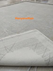 Yamalı Home ARTEL AR01 KREM BEJ-160X230 cm İPEKSİ YUMUŞAK VİSKON HALI