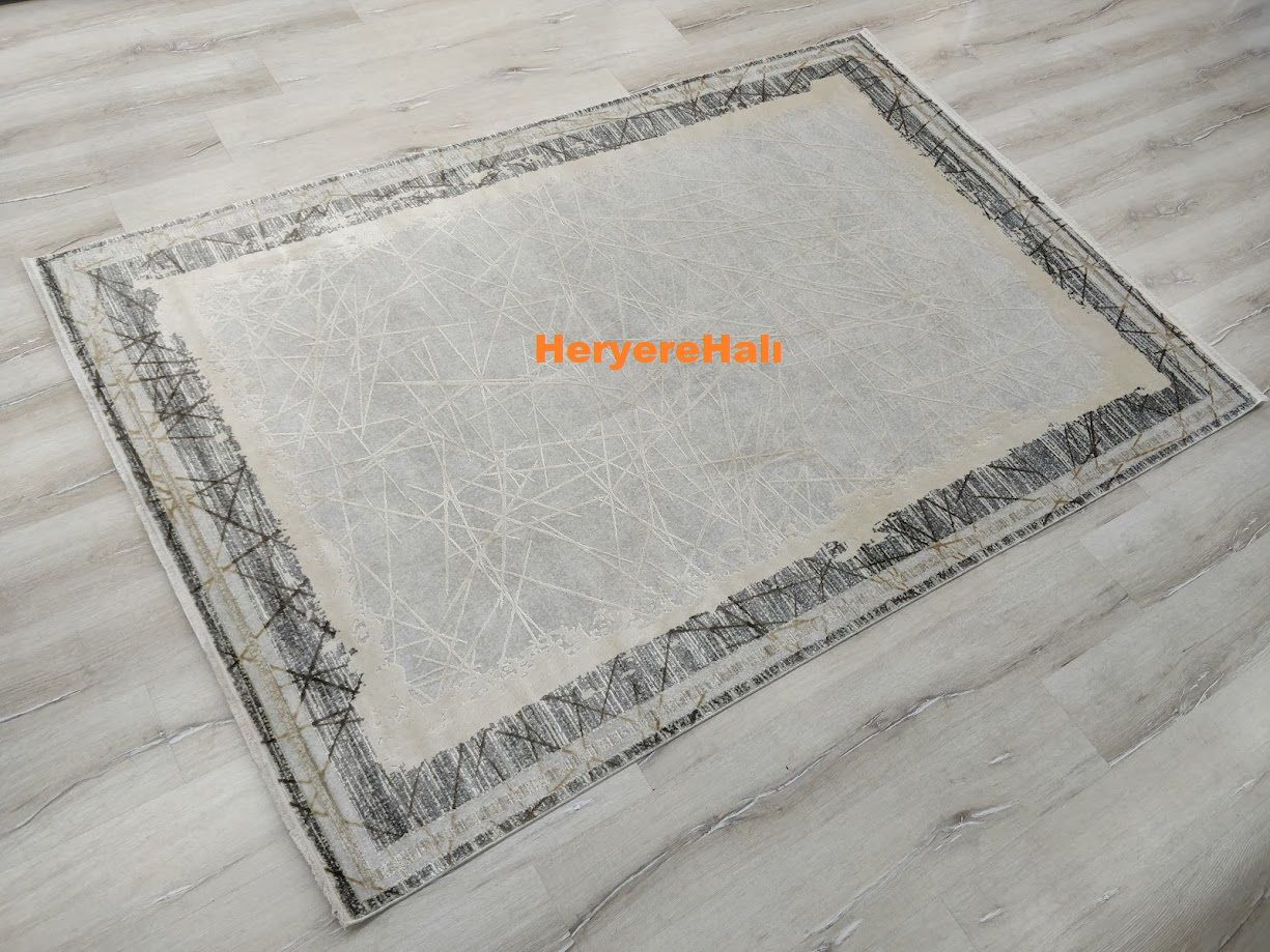Yamalı Home ARTEL AR01 KREM BEJ-160X230 cm İPEKSİ YUMUŞAK VİSKON HALI