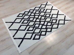 Doğuş Oslo 8222 Beyaz Siyah Kilim 120x180 cm