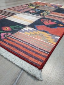 Yamalı Home Savona 3607 Etnik Patchwork 80x140 cm Saçaklı Kilim