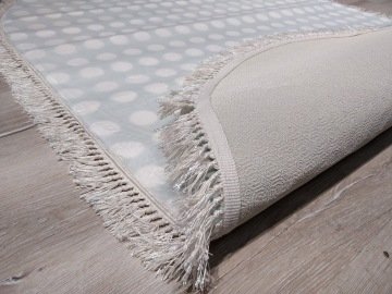 YamalıHome Bambu Kilim PT29 Soft Yeşil Puanlı 120x120 cm Yuvarlak Halı
