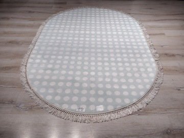 YamalıHome Bambu Kilim PT29 Soft Yeşil Puanlı 120x120 cm Yuvarlak Halı