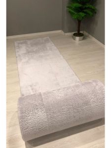 Yamalı Home Yapay Kuzu Post Kesme Yolluk Açık Gri 80 cm