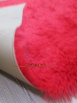 Doğuş Tavşan Tüyü Kırmızı 140x200 cm Yay Şeklinde Peluş Halı