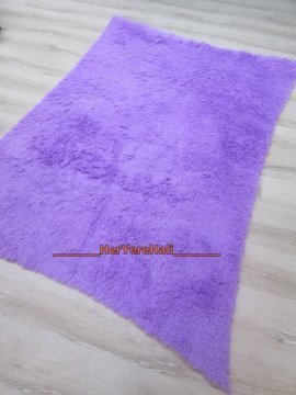 Doğuş Tavşan Tüyü Lila 140x200 cm Yay Şeklinde Peluş Halı