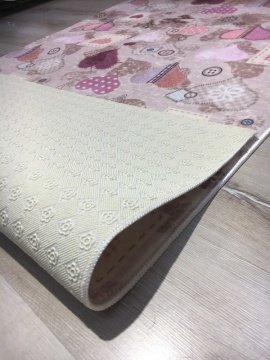 Merroni Trend Soft E042Kalp Kaymaz Kesme Halı 120x180 cm