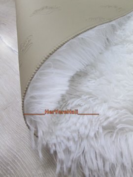 Doğuş Tavşan Tüyü Beyaz 100x140cm Kalp Şeklinde Halı