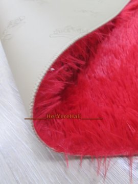 Doğuş Tavşan Tüyü Kırmızı 100x140cm Kalp Şeklinde Halı