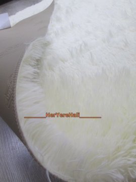Doğuş Tavşan Tüyü Krem 100x140cm Kalp Şeklinde Halı