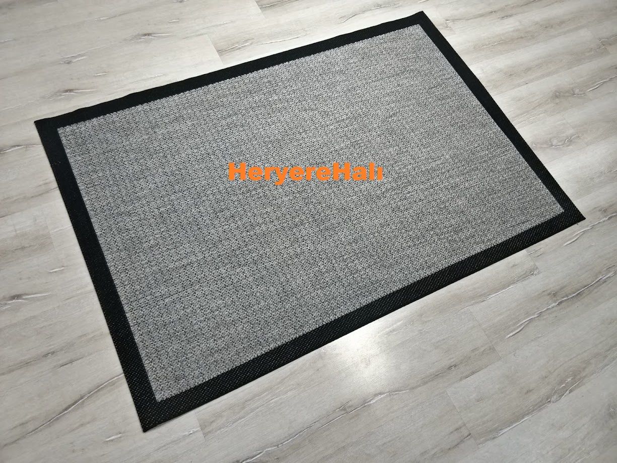 Loris Yeni Nesil Yumuşak Sisal Halı Siyah Gri 120x180 cm