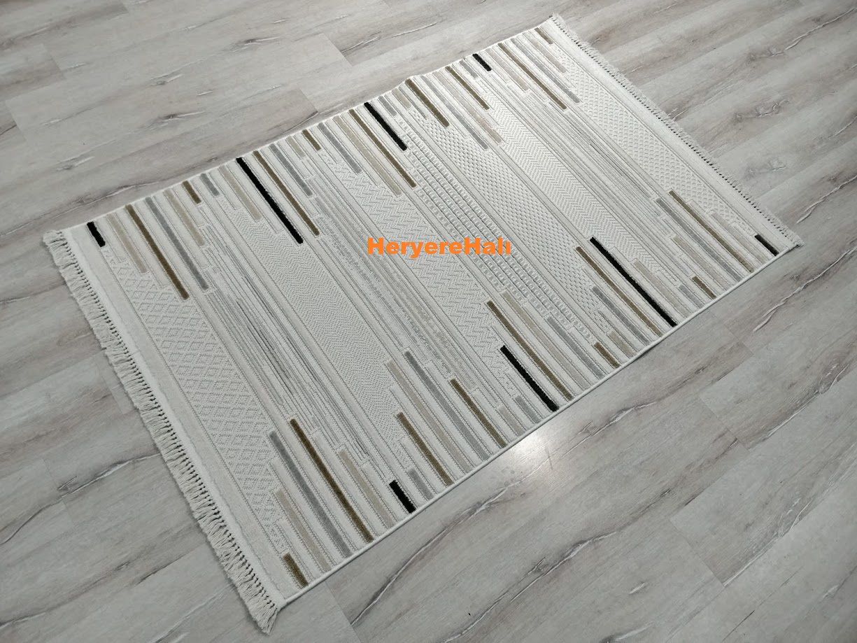 ARUNA 33392B KREM BEJ 120X180 İSKANDİNAV HALI