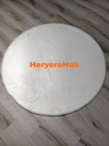 MONO BEYAZ Yumuşak Dokulu Uzun Tüylü Yıkanabilir Suni Tavşan Postu 120x120 cm
