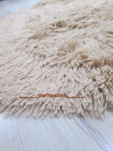 Doğuş Tavşan Tüyü Bej 140x200cm Kalp Şeklinde Halı