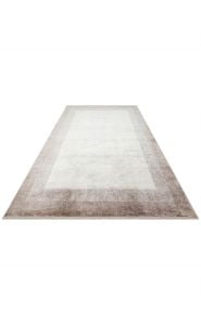 LUGANO LUG 08 BEIGE Art Deco Modern Bordürlü Yüksek Kalite Sık Dokuma Salon Halıs 160x230 cmı