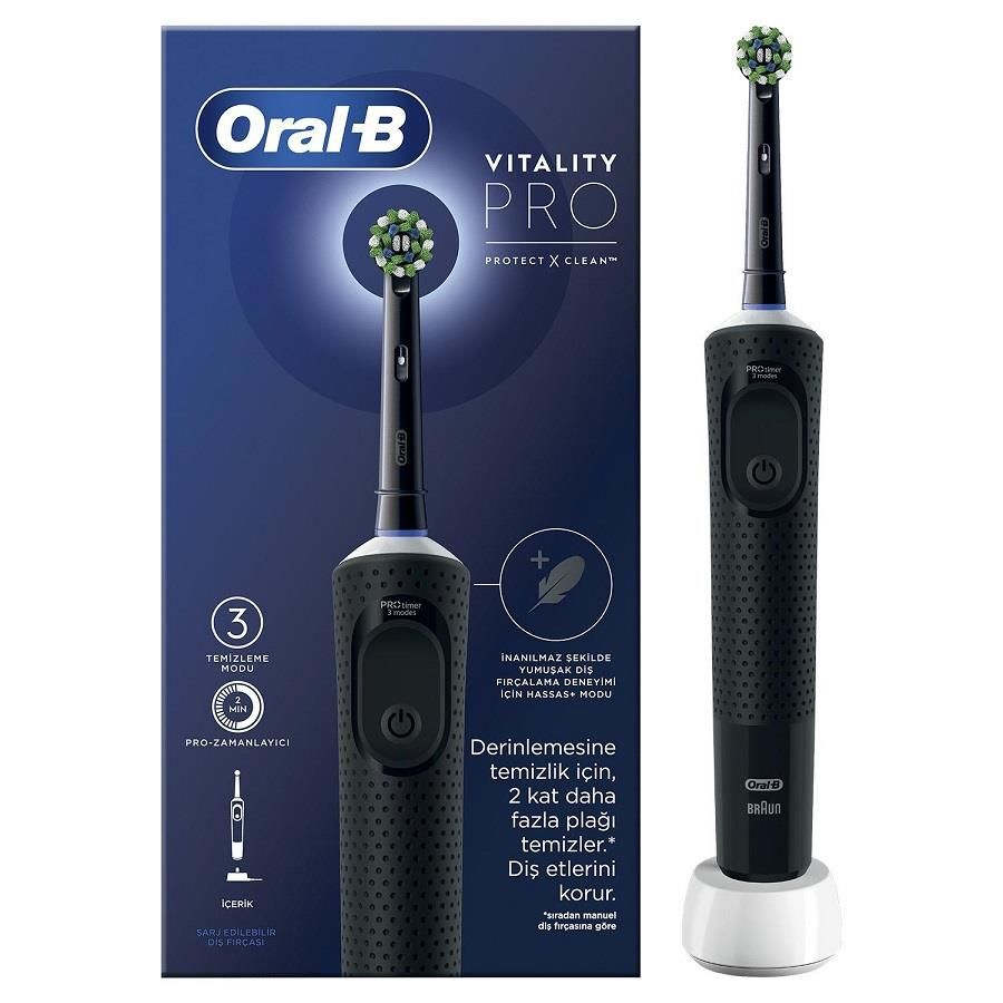 Oral-B D103 Vitality Pro Cross Action Siyah Şarjlı Diş Fırçası