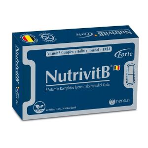 NutrivitB Forte B Vitamin Kompleks içeren 30 Kapsül